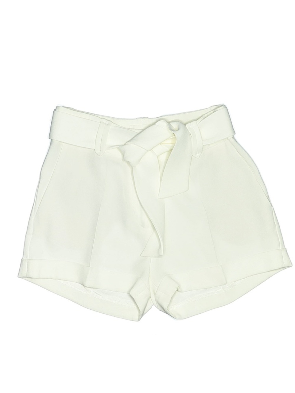SEZANE White Belted Shorts size 2